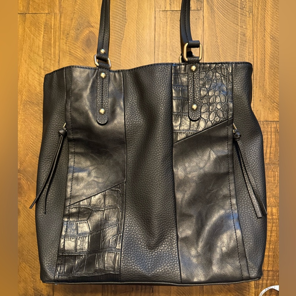 Relic by Fossil Patchwork Black Tote/Shoulder Bag